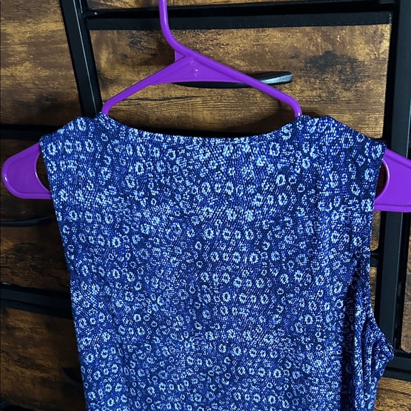MICHAEL Michael Kors Sleeveless Blue Print Blouse - Picture 7 of 7